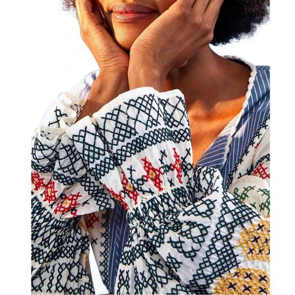 🌴 FARM Rio x Anthropologie Pineapple Beach Embroidered Maxi Dress 🍍 - Picture 7 of 14